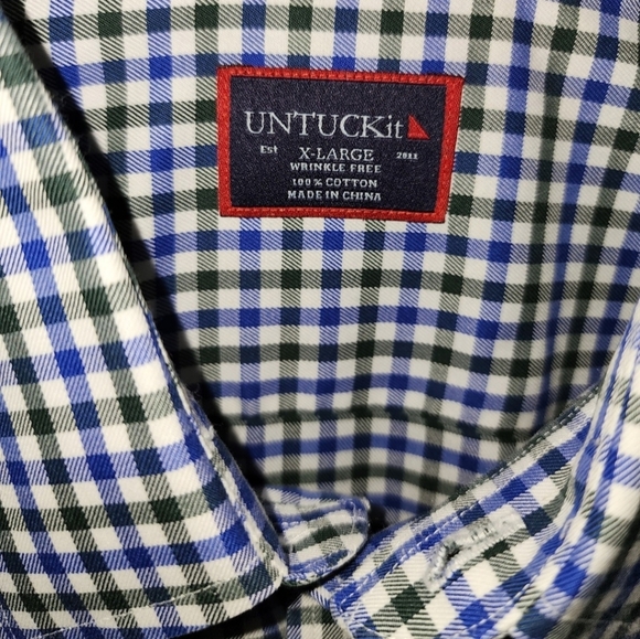 UNTUCKit Wrinkle Free Durif Shirt Button-up Plaid Cotton Longsleeve Men's XL - Picture 8 of 11